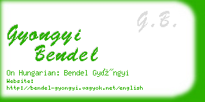 gyongyi bendel business card